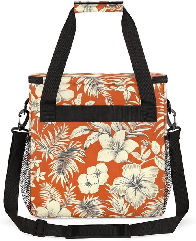 Delicate Flower Coffee Maker Carrying Bag Portable Travel Storage Tote Bag Compatible with K-Mini or K-Mini Plus Single Serve Coffee Brewer Carrying Case with Multiple Pockets &amp Shoulder Strap