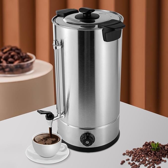 25 L Percolate Coffee Urn110V 1.4KW Commercial Grade Stainless Steel Coffee Maker Hot Water UrnHot Coffee Dispenser for HomeOfficeWedding PartyBuffet Catering