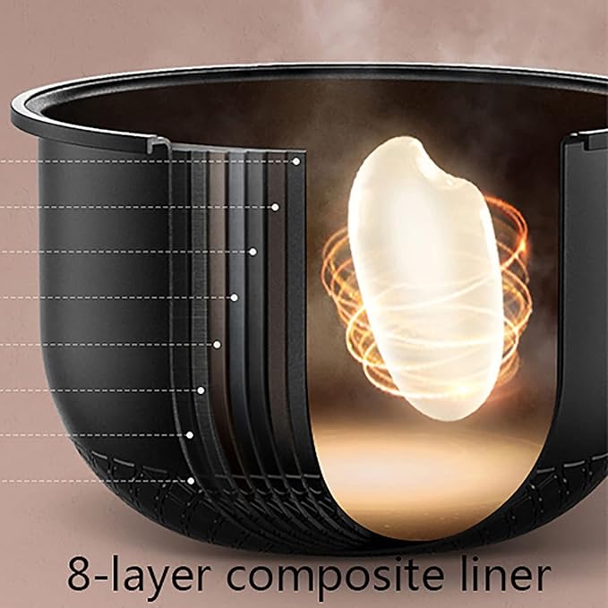 Rice Cooker&ampSteamer 3L Large Capacity 8-Layer Fine Iron Kettle Non-Stick Liner Liner for Family Dormitory for 1~6 People Rice Cooker