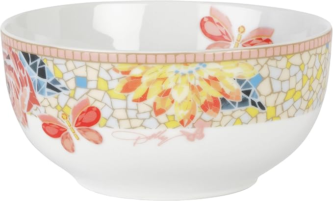 Dolly Parton 12 Piece Jeweled Mosaic Butterfly Dinnerware Set Porcelain Dinner Plates Salad Plates Bowls Service for 4 Microwave Dishwasher Safe