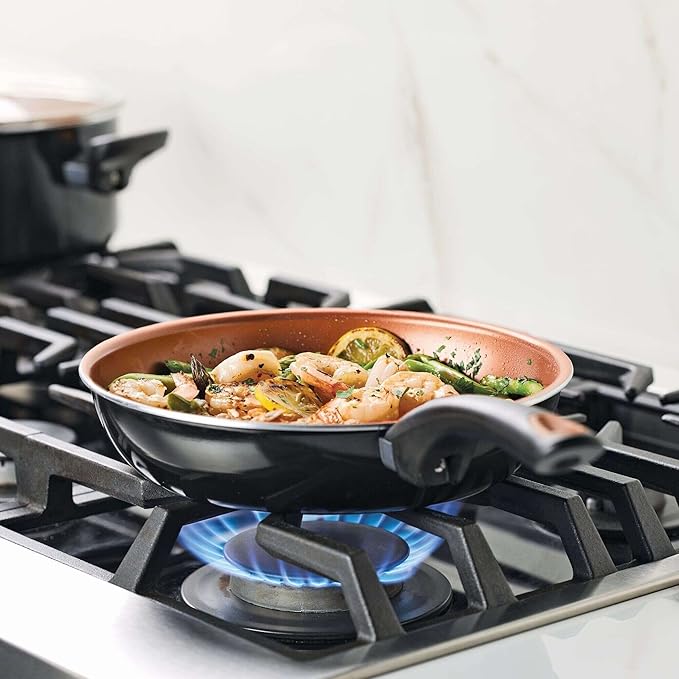 Farberware 10365 Glide Dishwasher Safe Nonstick Cookware Set / Pots and Pans Set - 11 Piece Black