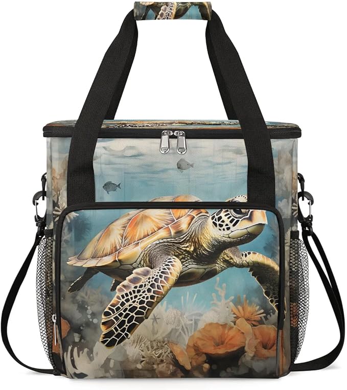 Turtle Tropical Ocean Coffee Maker Carrying Bag for Keurig K-Mini or K-Mini Plus Storage Portable Coffee Maker Travel Bag