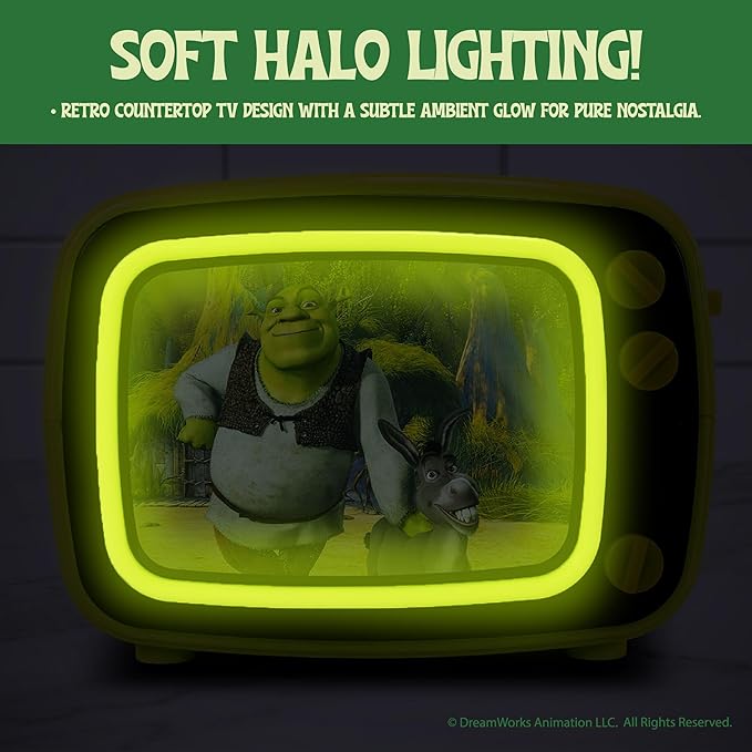 Uncanny Brands Shrek Retro TV Toaster with Light Up Frame Two Slice Model with Shrek Artwork Themed Kitchen Appliance