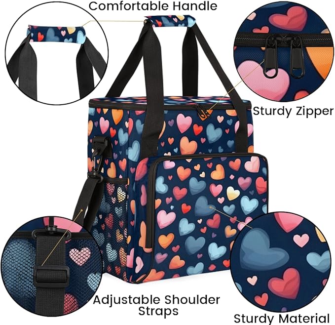 HEART Coffee Maker Carrying Bag Portable Travel Storage Tote Bag Compatible with K-Mini or K-Mini Plus Single Serve Coffee Brewer Carrying Case with Multiple Pockets &amp Shoulder Strap