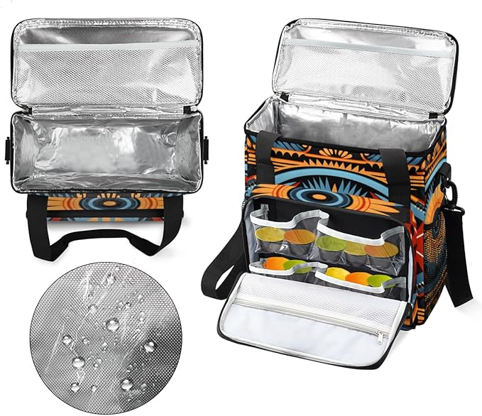 Retro Pattern Coffee Maker Carrying Bag Ethnic Eye Travel Storage Bag Compatible with K-Mini or K-Mini Plus Single Serve Coffee Brewer Carrying Case with Multiple Pockets &amp Shoulder Strap