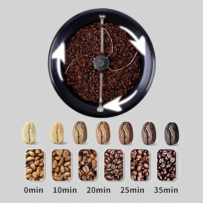 WINB Coffee Roaster Machine for Home Use 110V Household Electric Coffee Bean Roaster with Timer Roasting Machine Peanut Bean Home Coffee Roaster