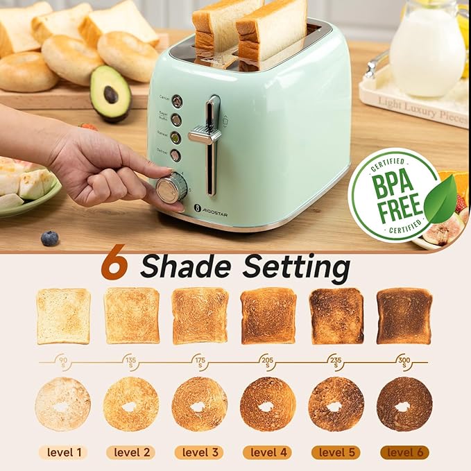 Taylor Swoden 12-Cup Programmable Coffee Maker and Aigostar Toaster 2 Slice Retro Toaster Stainless Steel 1.6 inch Extra Wide Slots Bread