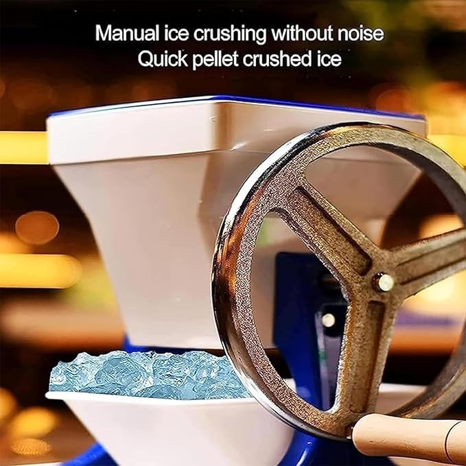 Commercial Manual ice Crusher Portable Rotary ice Crusher with Stainless Steel Blades Hand-cranked ice Machinefor Home Restaurant and Party use