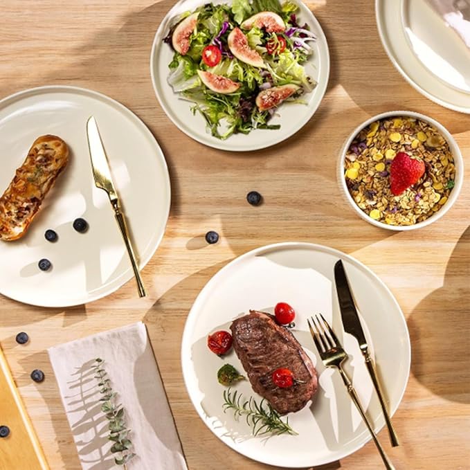 Dinnerware Sets Unbreakable Plates Bowls Cups Shatterproof Lightweight Dishwasher Microwave Safe with Storage Box for 4 People Camping Picnic Home