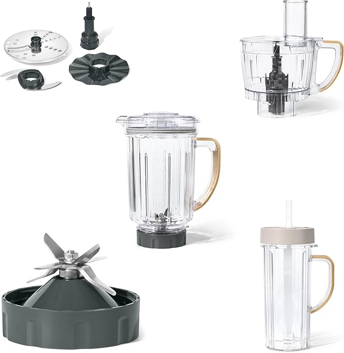 3-in-1 Kitchen Appliance System with Blender Food Processor and Personal Cup (Porcini Taupe)