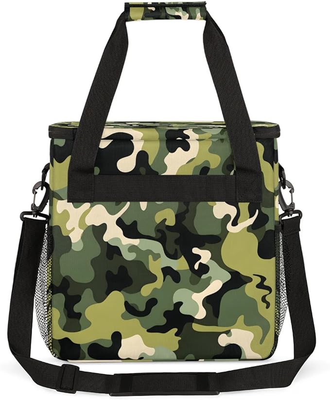 Abstract Camouflage Green Coffee Maker Travel Bag for K-Mini or K-Mini Plus Single Serve Coffee Brewer Portable Storage Tote Case for Tarvel