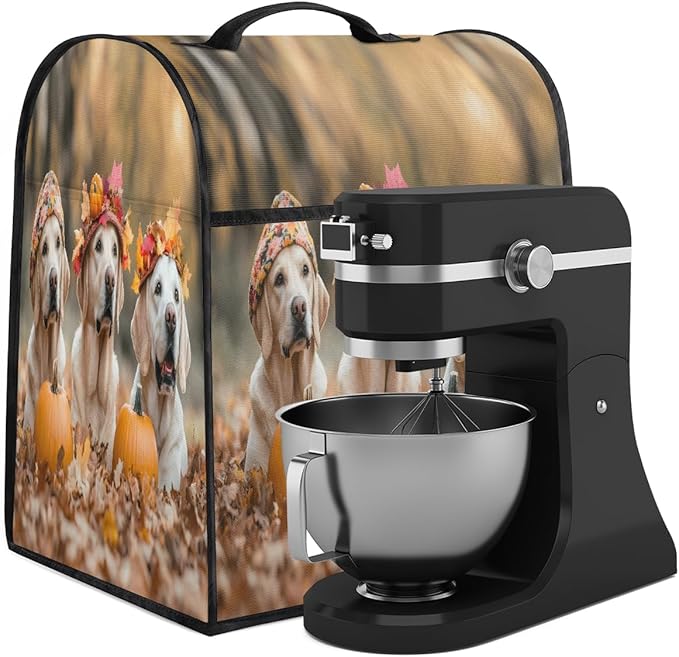 cfpolar Kitchen Aid Mixer Cover Compatible with 6-8 Quarts Dog Pumpkin Fall Stand Mixer Cover Kitchen Aid Mixers Accessories Appliance Organizer Bag Dust Covers with Zipper Pocket
