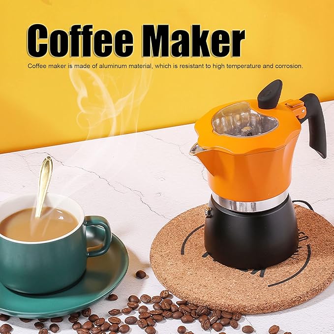 Classic Italian Style 150ML Aluminum Coffee Maker Double Color Design Ideal for Travel Home and Office Enjoy Rich Coffee Flavor with Even Heat Distribution
