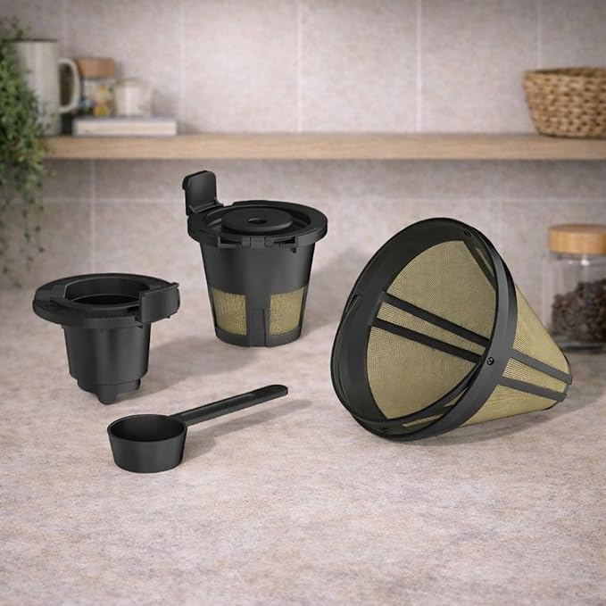 Multi Brew Coffee Maker with Single Serve and Carafe Brewing Options for Countertop Home Use (Hydrangea)