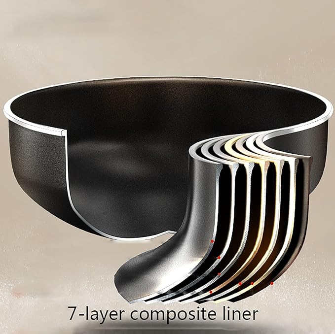 Rice Cooker&ampSteamer 4L Large Capacity 7 Layer Copper Crystal This Kettle Non-Stick Liner for Family Dormitory for 1~8 People Rice Cooker