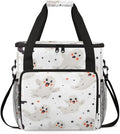 Cartoon Spooky Ghost Coffee Maker Carrying Bag Portable Travel Storage Tote Bag Compatible with K-Mini or K-Mini Plus Single Serve Coffee Brewer Carrying Case with Multiple Pockets &amp Shoulder St