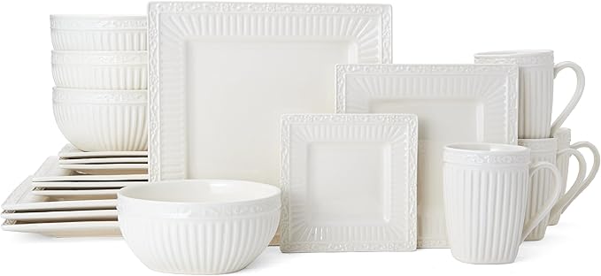 Mikasa Italian Countryside Square 20 Piece Dinnerware Set Service for 4