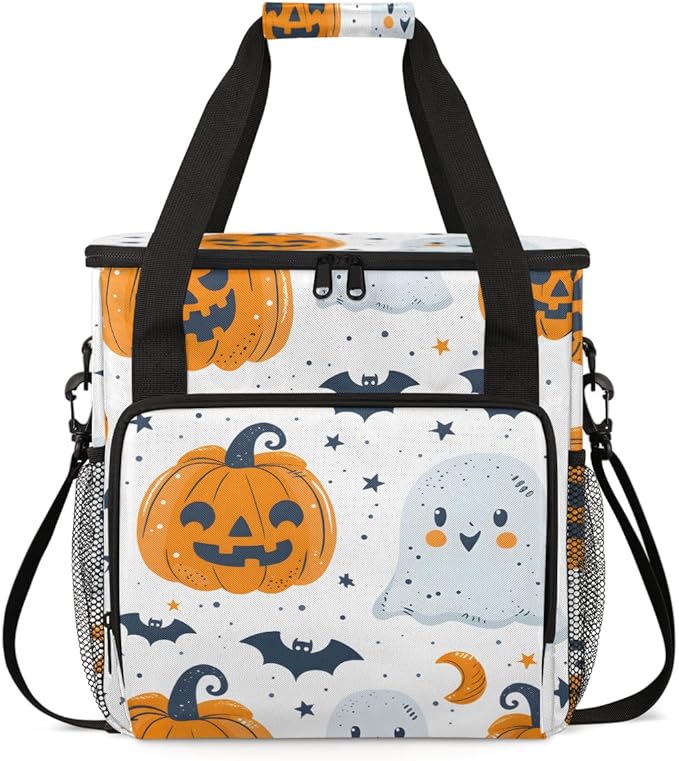 Magical Pumpkin Coffee Maker Carrying Bag Retro Pumpkin Travel Storage Bag Compatible with K-Mini or K-Mini Plus Single Serve Coffee Brewer Carrying Case with Multiple Pockets &amp Shoulder Strap