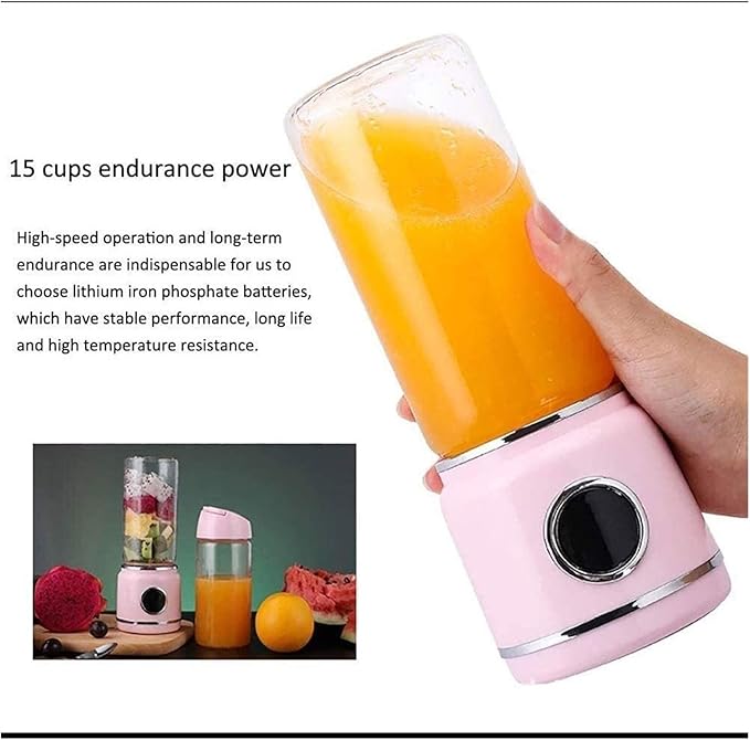 Portable Personal Size Blender Shakes and Smoothies Mini Jucier Cup USB Rechargeabl Pink (Color : A)