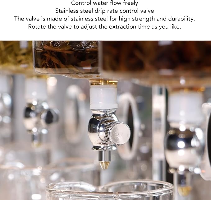 Cold Brew Dripper Portable Glass Green Tea Drip Tower Cold Drip Coffee Maker Teapot Water Separation Enchanti Infuser Pot for Home Office