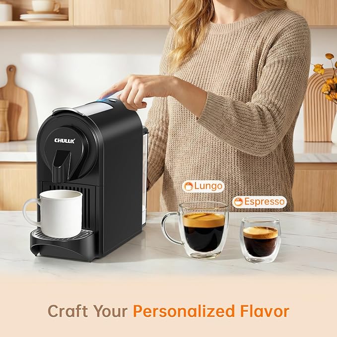 CHULUX Upgrade Bafè-Pro Espresso Machine for Nes Original Pods 20Bar Rapid Extraction Home Espresso Coffee Maker for Espresso &amp Lungo Black