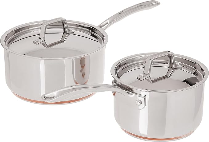 MIU France 10-Piece Copper Core Cookware Set Silver