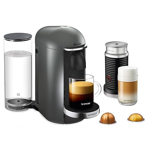 Nespresso Vertuo Plus Deluxe Coffee and Espresso Maker by Breville Titan with Aeroccino Milk Frother