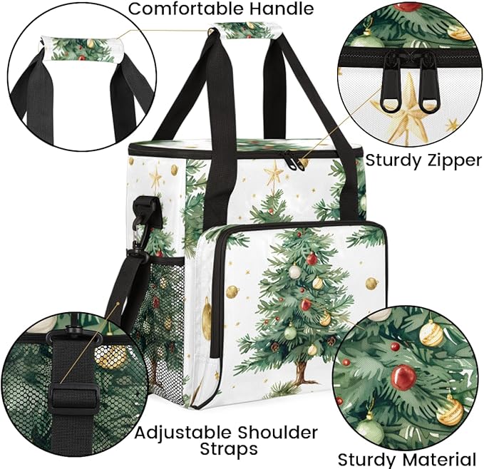 Christmas Tree Coffee Maker Carrying Bag Christmas Festivals Travel Storage Bag Compatible with K-Mini or K-Mini Plus Single Serve Coffee Brewer Carrying Case with Multiple Pockets &amp Shoulder St