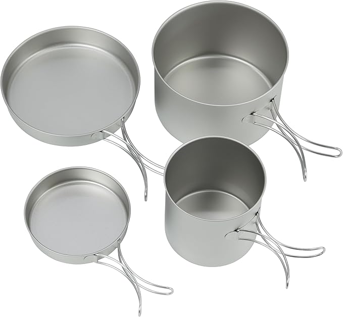 Belmont BM-094 Titanium Cooker Deep 4-Piece Set (with Case)