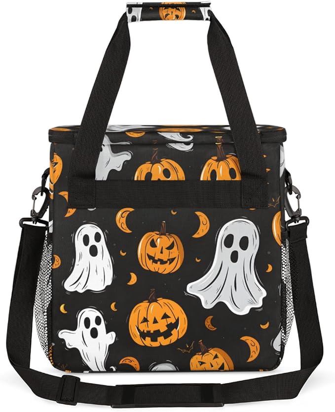 Halloween Pumpkin Coffee Maker Carrying Bag Magical Pumpkin Travel Storage Bag Compatible with K-Mini or K-Mini Plus Single Serve Coffee Brewer Carrying Case with Multiple Pockets &amp Shoulder Str