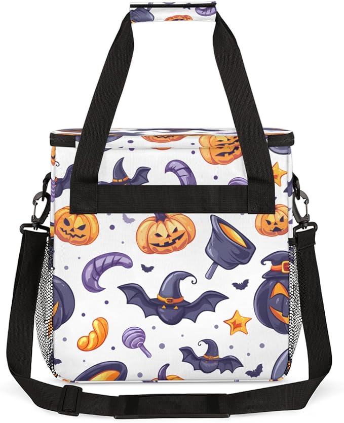 Gothic Pumpkin Coffee Maker Carrying Bag Glowing Pumpkin Travel Storage Bag Compatible with K-Mini or K-Mini Plus Single Serve Coffee Brewer Carrying Case with Multiple Pockets &amp Shoulder Strap