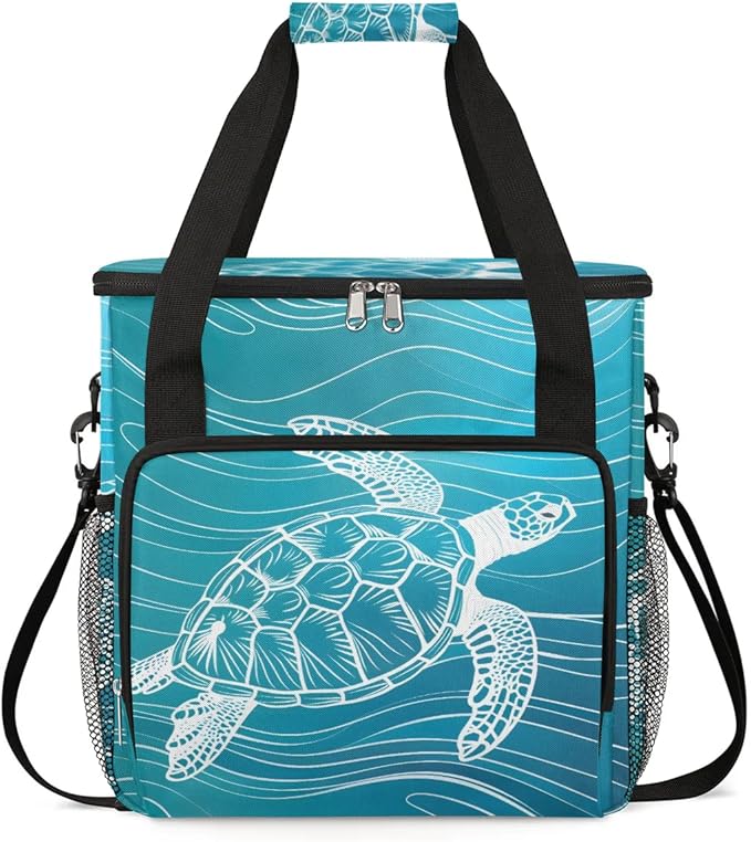 Coffee Maker Carrying Bag Ocean Turtle Print Single Cup Coffee Maker Travel Bag Compatible with Keurig K-Mini or K-Mini Plus Portable Storage Bag with Shoulder StrapAZ-17