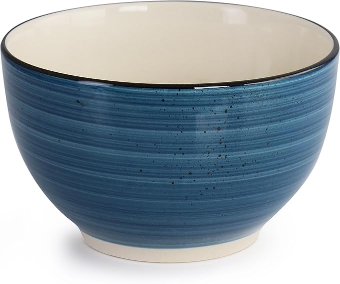 Elama Gia 24 Piece Stoneware Dinnerware Set (Dark Blue)