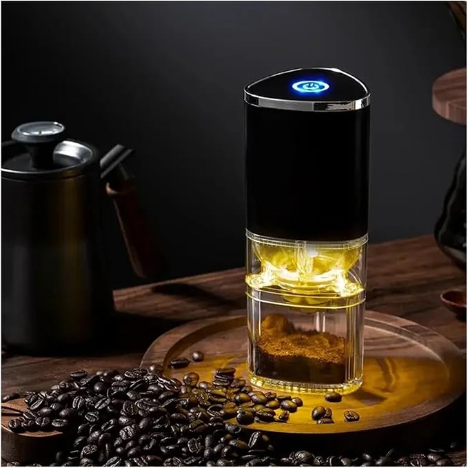 Portable Coffee Machine 2pcs Portable Electric Coffee Grinder TYPE C USB Charging Ramic Grinding Core Household Coffee Bean Crusher Grinder for Outdoor Travel Picnic(Black Motor Enhanced Edition)