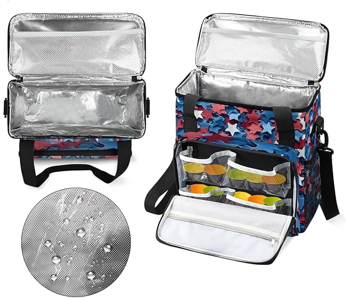 Independence Coffee Maker Carrying Bag 4th of July Travel Storage Bag Compatible with K-Mini or K-Mini Plus Single Serve Coffee Brewer Carrying Case with Multiple Pockets &amp Shoulder Strap