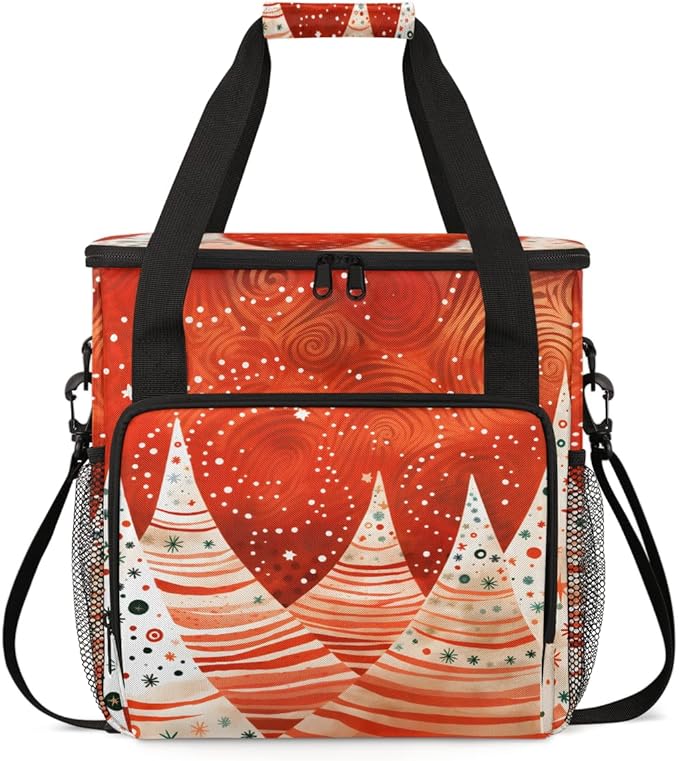 Xmas Tree Coffee Maker Carrying Bag Glitter Tree Travel Storage Bag Compatible with K-Mini or K-Mini Plus Single Serve Coffee Brewer Carrying Case with Multiple Pockets &amp Shoulder Strap