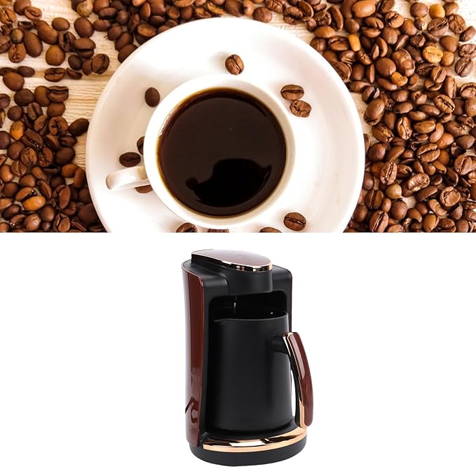 ASHATA Turkish Coffee Pot Turkish Electric Coffee Maker Machine Pot 550W 250ML Tea Warmer with Cup and Spoon for Home Hot Beverage Brewing