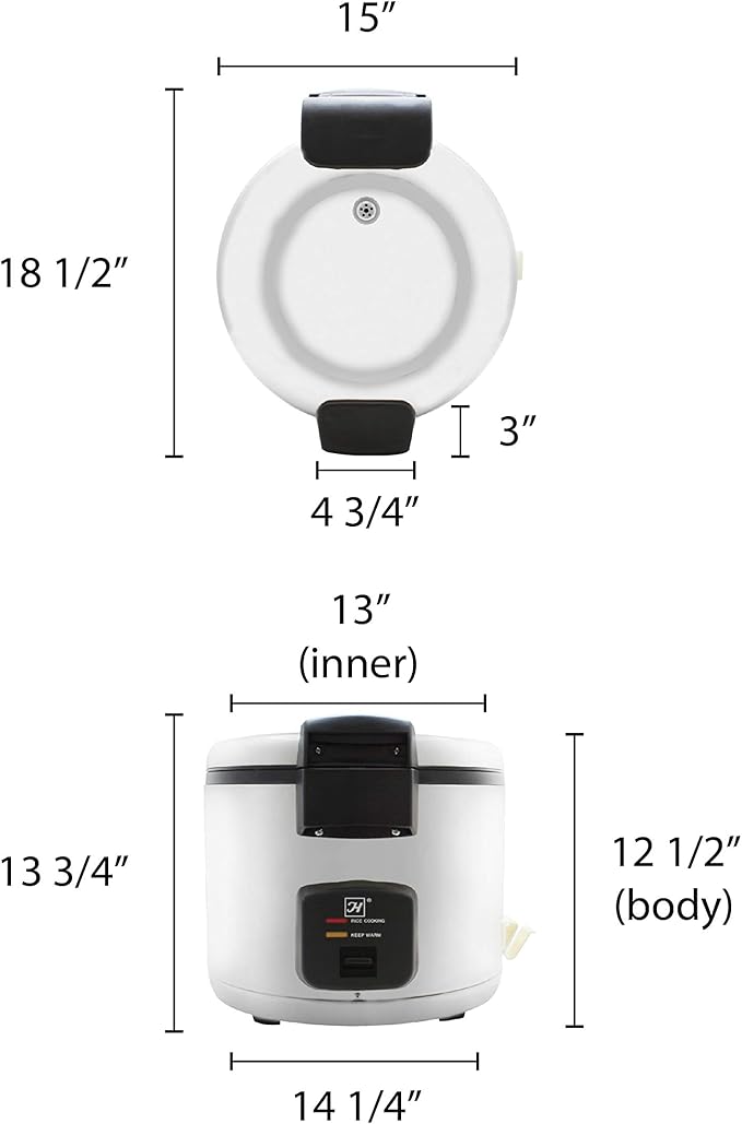 33 cups rice cooker / warmer stainless steel exterior comes in each