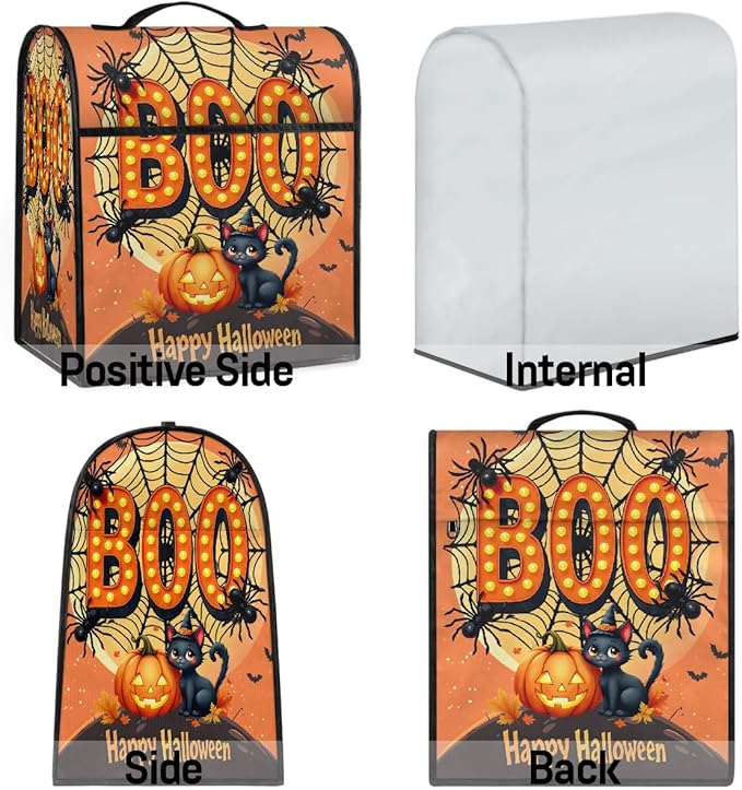 cfpolar Kitchen Aid Mixer Cover Compatible with 6-8 Quarts Halloween Cat Spider Pumpkin Moon Stand Mixer Cover Kitchen Aid Mixers Accessories Appliance Organizer Bag Dust Covers with Zipper Pocket