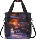 Christmas Snowman Coffee Maker Carrying Bag Bright Snowman Travel Storage Bag Compatible with K-Mini or K-Mini Plus Single Serve Coffee Brewer Carrying Case with Multiple Pockets &amp Shoulder Stra