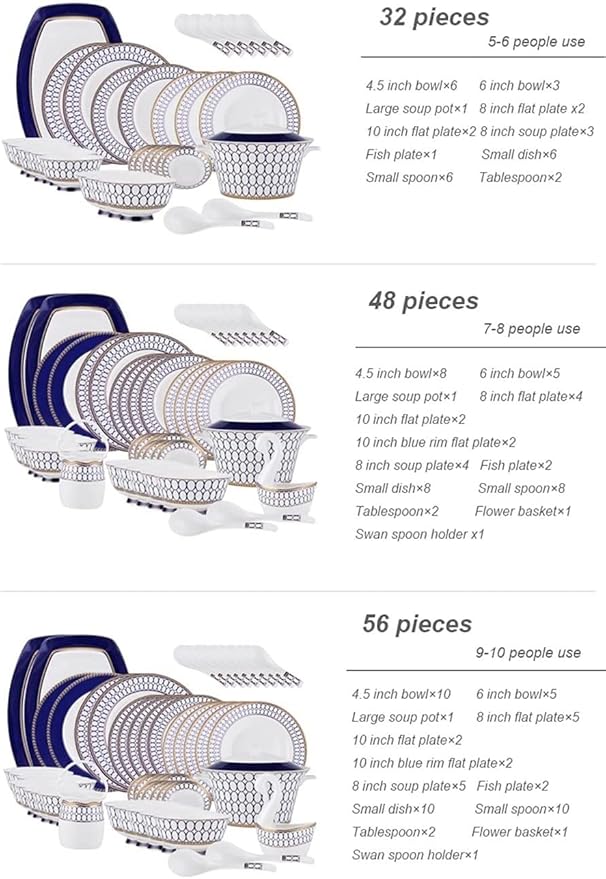 Round Dinnerware Sets Ceramic Dinner Plate Sets Plates and Bowls Sets Dish Set22 Pcs