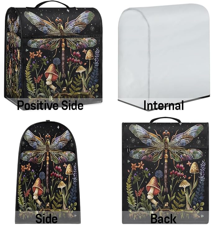 cfpolar Kitchen Aid Mixer Cover Compatible with 6-8 Quarts Animal Dragonfly Boho Stand Mixer Cover Kitchen Aid Mixers Accessories Appliance Organizer Bag Dust Covers with Zipper Pocket