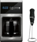 Coffee One 10-Cup Filter Coffee Maker plus Crema Magic Electric Milk Frother