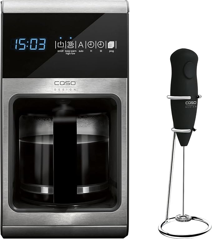Coffee One 10-Cup Filter Coffee Maker plus Crema Magic Electric Milk Frother