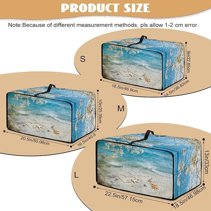 Starfish Beach Print Toaster Oven Dust Cover Heavy Duty Toaster Smart Oven Dust Cover with Accessory Pockets L