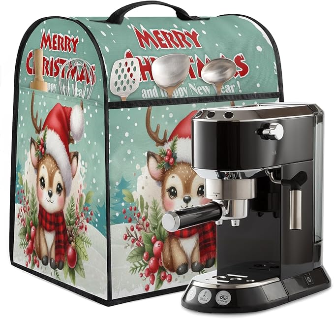 cfpolar Kitchen Aid Mixer Cover Compatible with 6-8 Quarts Holly Animal Elk Christmas Stand Mixer Cover Kitchen Aid Mixers Accessories Appliance Organizer Bag Dust Covers with Zipper Pocket