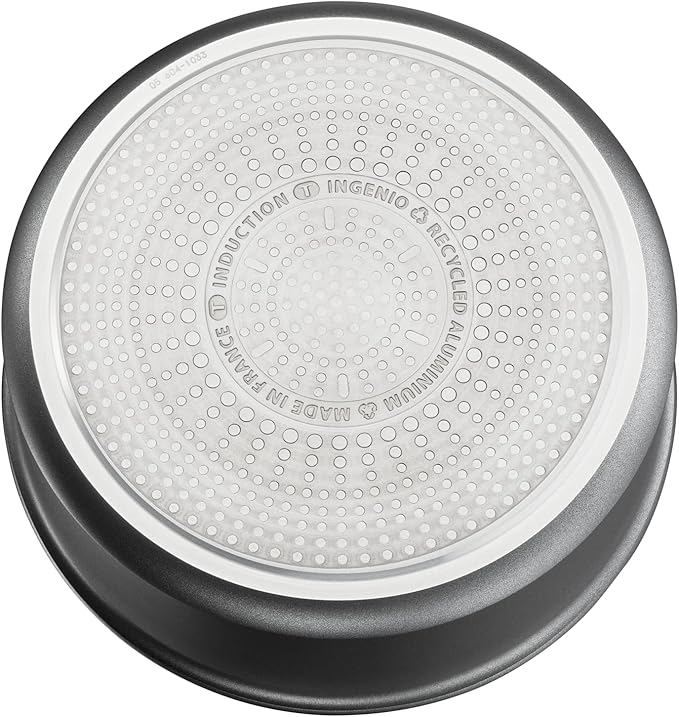 Tefal Ingenio Daily Chef ON 8 piece Non-Stick Induction Pan Set 22&amp24&amp28cm Frypans 16&amp20cm Saucepans 16&amp20cm Hermetic Lids Bakelite Removable Handle Grey L7619202