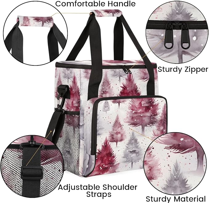 Christmas Tree Coffee Maker Carrying Bag Graffiti Tree Travel Storage Bag Compatible with K-Mini or K-Mini Plus Single Serve Coffee Brewer Carrying Case with Multiple Pockets &amp Shoulder Strap