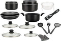Induction Saucepan Set Saucepan and Pans Set for All Hobs 17 Element Cookware Set Special for Cooking with Marble Coated Pots and Pans and Handle