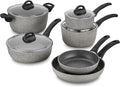 BALLARINI Parma by HENCKELS 10-pc Nonstick Pot and Pan Set Made in Italy Set includes fry pans saucepans sauté pan and Dutch oven with lidGray